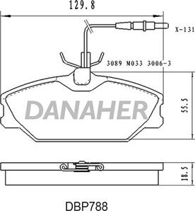 Danaher DBP788 - Bremžu uzliku kompl., Disku bremzes autodraugiem.lv