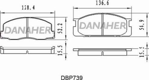 Danaher DBP739 - Bremžu uzliku kompl., Disku bremzes autodraugiem.lv