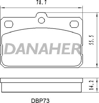 Danaher DBP73 - Bremžu uzliku kompl., Disku bremzes autodraugiem.lv