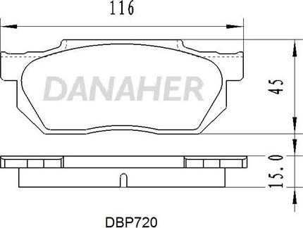 Danaher DBP720 - Bremžu uzliku kompl., Disku bremzes autodraugiem.lv