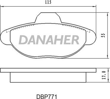 Danaher DBP771 - Bremžu uzliku kompl., Disku bremzes autodraugiem.lv