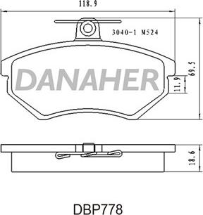 Danaher DBP778 - Bremžu uzliku kompl., Disku bremzes autodraugiem.lv