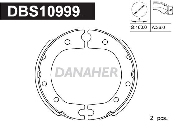 Danaher DBS10999 - Bremžu loku kompl., Stāvbremze autodraugiem.lv