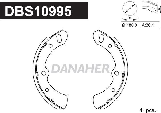 Danaher DBS10995 - Bremžu loku komplekts autodraugiem.lv