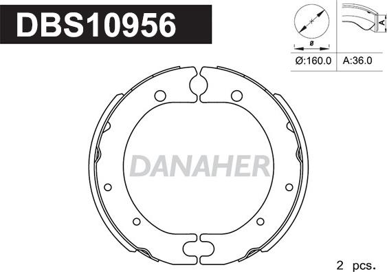 Danaher DBS10956 - Bremžu loku kompl., Stāvbremze autodraugiem.lv