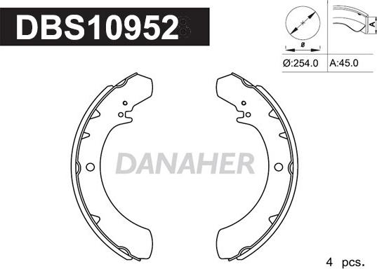 Danaher DBS10952 - Bremžu loku komplekts autodraugiem.lv