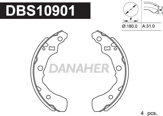 Danaher DBS10901 - Bremžu loku komplekts autodraugiem.lv