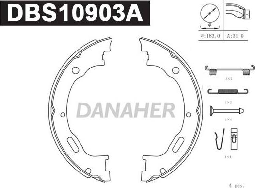 Danaher DBS10903A - Bremžu loku komplekts autodraugiem.lv