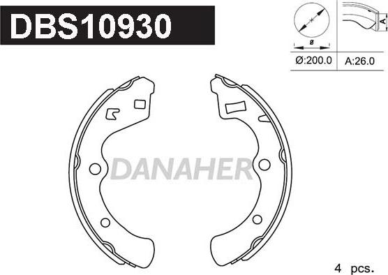 Danaher DBS10930 - Bremžu loku komplekts autodraugiem.lv