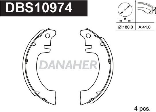 Danaher DBS10974 - Bremžu loku komplekts autodraugiem.lv