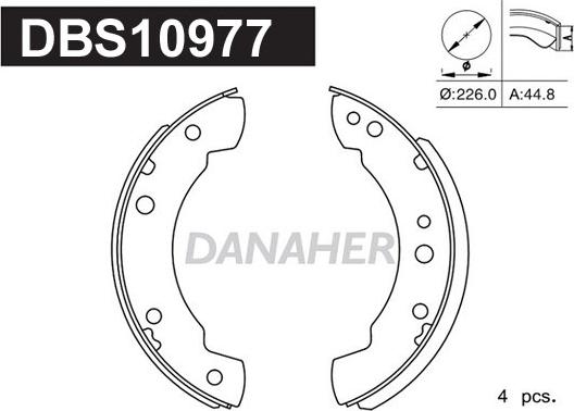 Danaher DBS10977 - Bremžu loku komplekts autodraugiem.lv