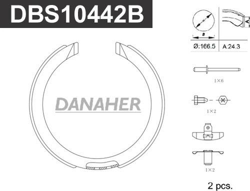 Danaher DBS10442B - Bremžu loku kompl., Stāvbremze autodraugiem.lv