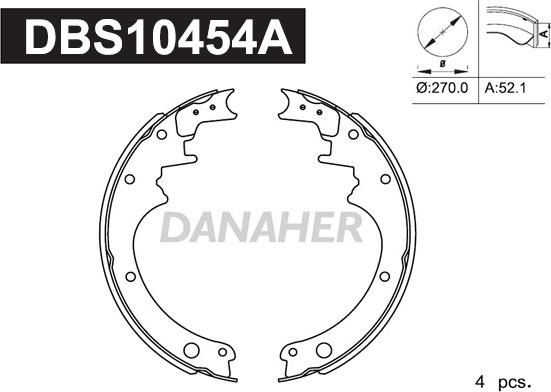 Danaher DBS10454A - Bremžu loku komplekts autodraugiem.lv