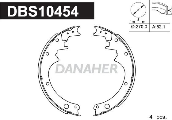 Danaher DBS10454 - Bremžu loku komplekts autodraugiem.lv
