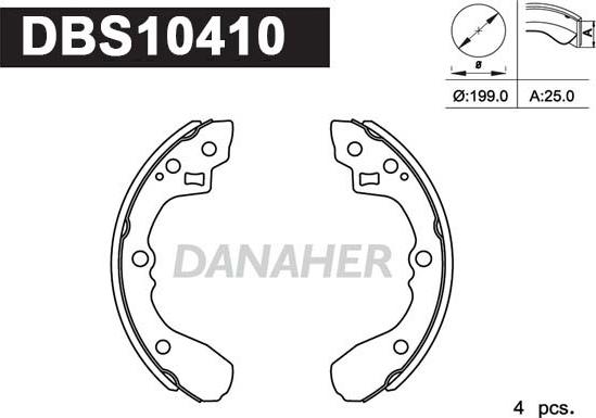 Danaher DBS10410 - Bremžu loku komplekts autodraugiem.lv