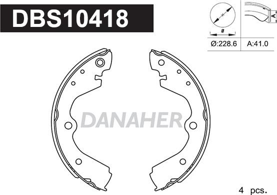 Danaher DBS10418 - Bremžu loku komplekts autodraugiem.lv