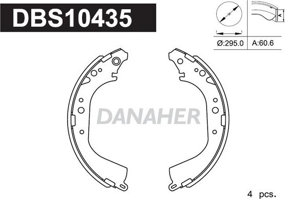 Danaher DBS10435 - Bremžu loku komplekts autodraugiem.lv