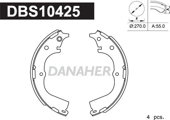 Danaher DBS10425 - Bremžu loku komplekts autodraugiem.lv