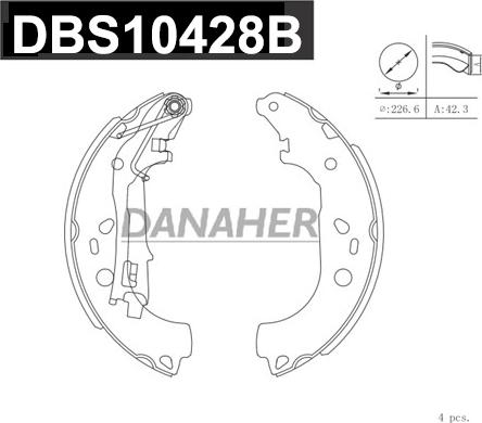 Danaher DBS10428B - Bremžu loku komplekts autodraugiem.lv
