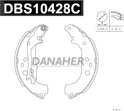 Danaher DBS10428C - Bremžu loku komplekts autodraugiem.lv