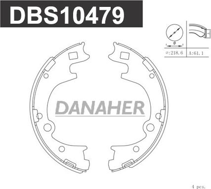 Danaher DBS10479 - Bremžu loku komplekts autodraugiem.lv