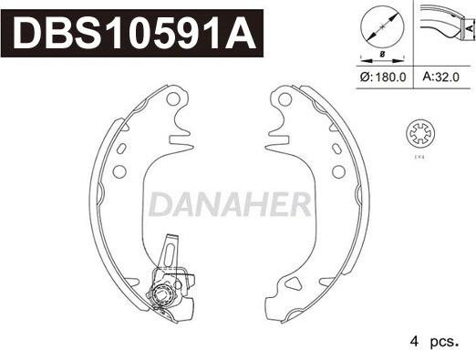 Danaher DBS10591A - Bremžu loku komplekts autodraugiem.lv