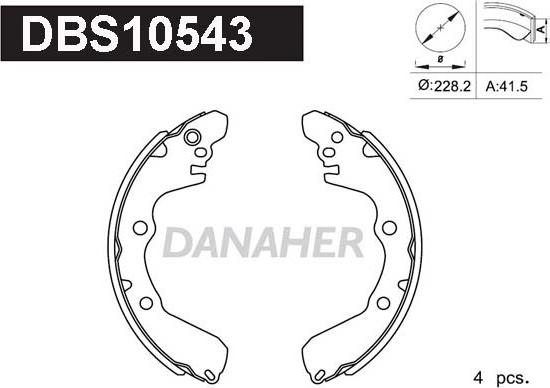 Danaher DBS10543 - Bremžu loku komplekts autodraugiem.lv