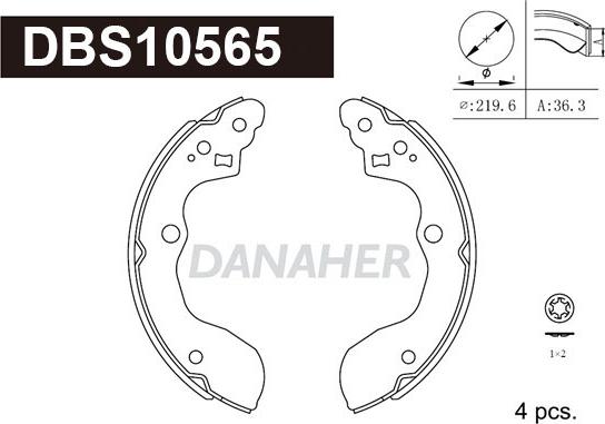 Danaher DBS10565 - Bremžu loku komplekts autodraugiem.lv