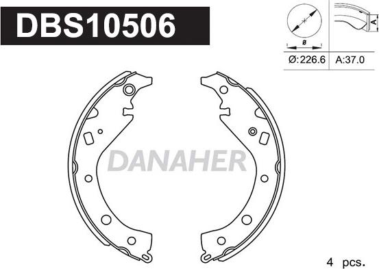 Danaher DBS10506 - Bremžu loku komplekts autodraugiem.lv