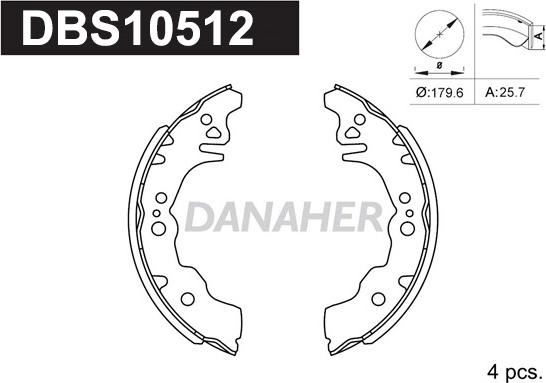 Danaher DBS10512 - Bremžu loku komplekts autodraugiem.lv