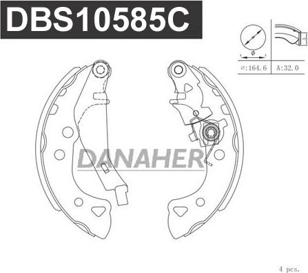 Danaher DBS10585C - Bremžu loku komplekts autodraugiem.lv