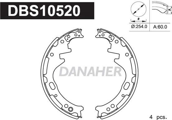 Danaher DBS10520 - Bremžu loku komplekts autodraugiem.lv