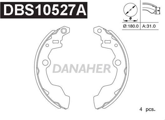 Danaher DBS10527A - Bremžu loku komplekts autodraugiem.lv