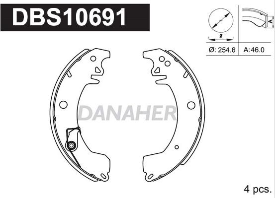 Danaher DBS10691 - Bremžu loku komplekts autodraugiem.lv