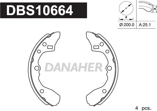 Danaher DBS10664 - Bremžu loku komplekts autodraugiem.lv
