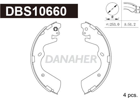 Danaher DBS10660 - Bremžu loku komplekts autodraugiem.lv