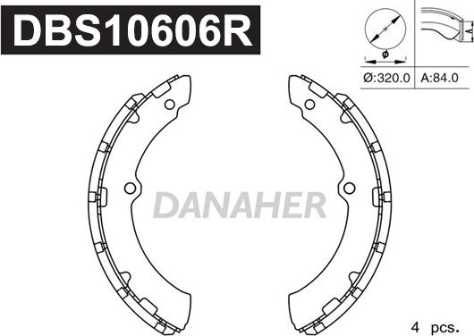 Danaher DBS10606R - Bremžu loku komplekts autodraugiem.lv