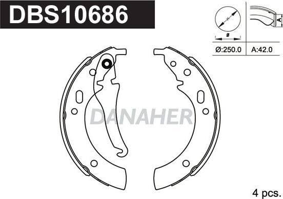Danaher DBS10686 - Bremžu loku komplekts autodraugiem.lv