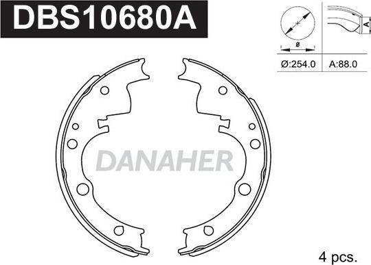 Danaher DBS10680A - Bremžu loku komplekts autodraugiem.lv