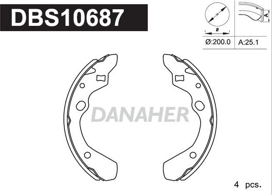 Danaher DBS10687 - Bremžu loku komplekts autodraugiem.lv