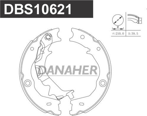 Danaher DBS10621 - Bremžu loku kompl., Stāvbremze autodraugiem.lv