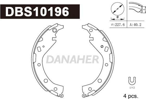 Danaher DBS10196 - Bremžu loku komplekts autodraugiem.lv