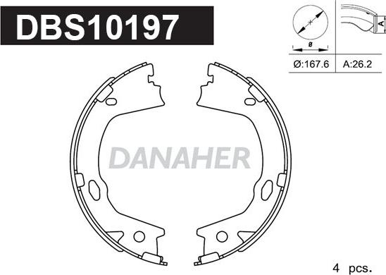 Danaher DBS10197 - Bremžu loku kompl., Stāvbremze autodraugiem.lv