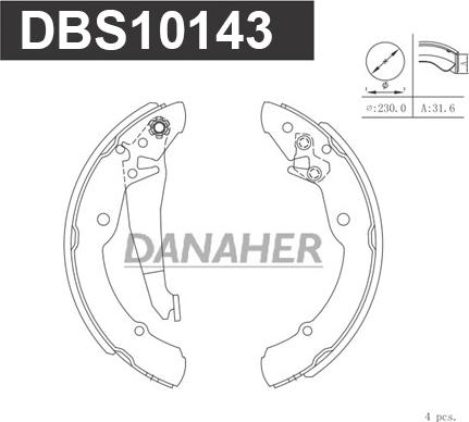 Danaher DBS10143 - Bremžu loku komplekts autodraugiem.lv