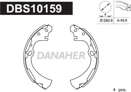 Danaher DBS10159 - Bremžu loku komplekts autodraugiem.lv