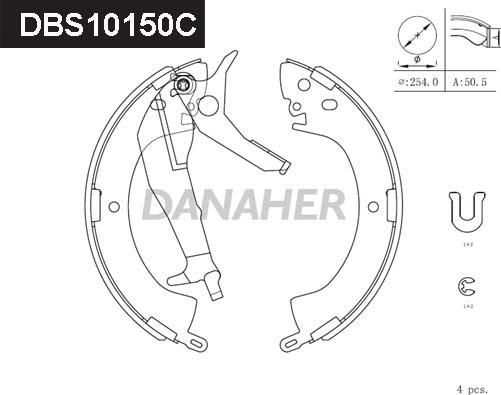 Danaher DBS10150C - Bremžu loku komplekts autodraugiem.lv