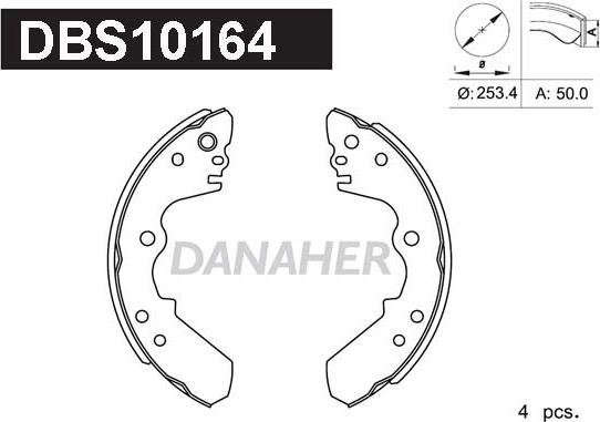 Danaher DBS10164 - Bremžu loku komplekts autodraugiem.lv