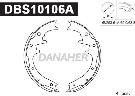 Danaher DBS10106A - Bremžu loku komplekts autodraugiem.lv