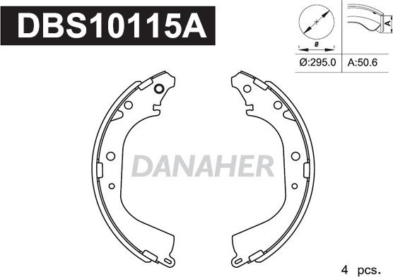 Danaher DBS10115A - Bremžu loku komplekts autodraugiem.lv