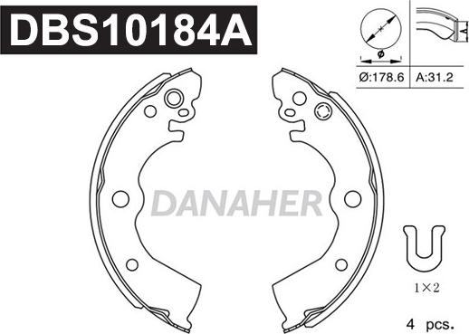 Danaher DBS10184A - Bremžu loku komplekts autodraugiem.lv